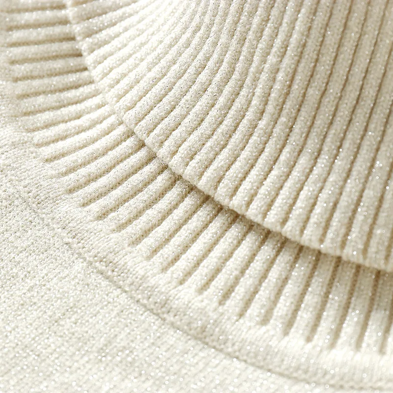 New 2019 High Collar Sweater Female Long Sleeve Sweater Female Knit Bright Line Sexy Slim Bottoming Shirt