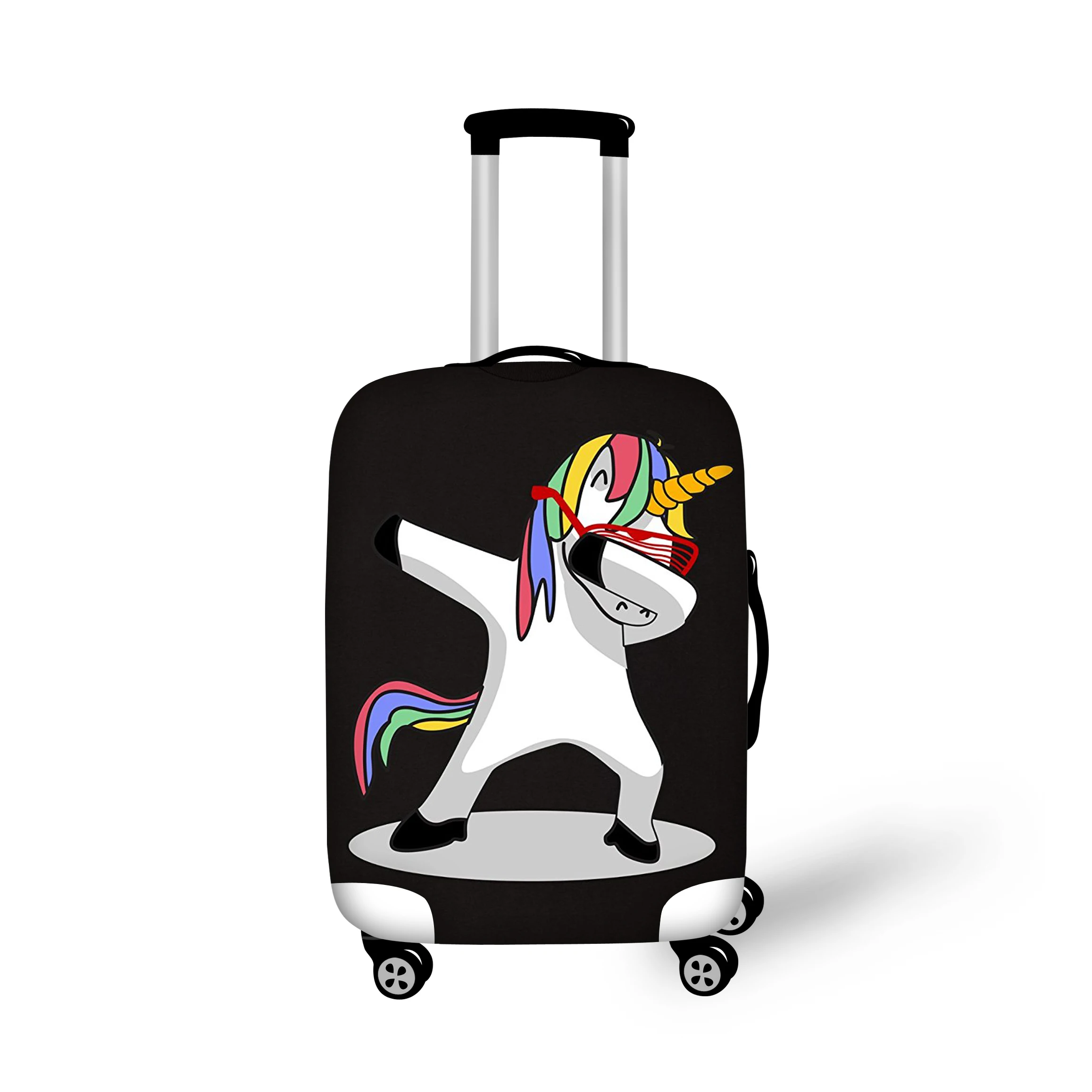 

ELVISWORDS DAB Unicorn Printing Travel Luggage Cover Cartoon Elastic Stretch Protect Dust Cover for 18-30 Inch Suitcase Covers