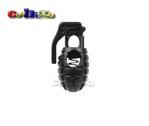 

10pcs Black Plastic Hand Grenade Cord Lock Spring Stopper Rope Clamp Toggle Clip Paracord Boot Shoelace Outdoor Kits#FLS026-B