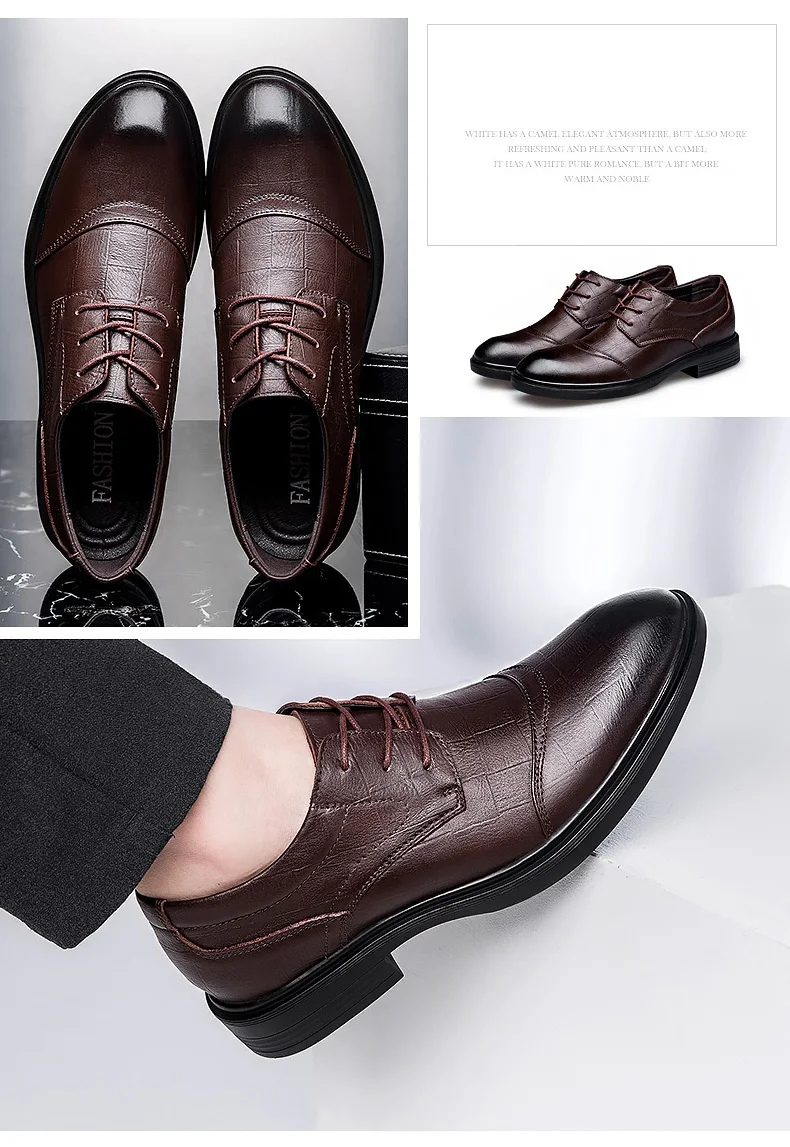 Genuine Leather Shoes Men Cow Leather Casual Shoes Male Bussiness High Quality Mens Flats Lace-Up Man Footwear Walkerpeak