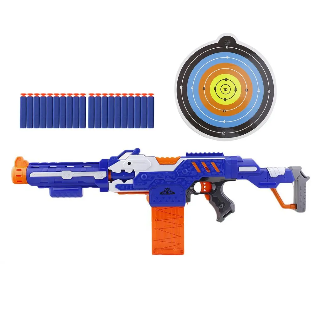 

Hot! Electric Soft Bullet Toy Gun For nerf Shooting Submachine Gun Weapon Soft Bullet Bursts Gun Outdoors Toys For Kid With Box