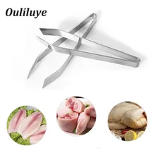 Stainless Steel Fish Bone Tweezers Animal Feather Removal Tongs Removing Hair Fur Bones Forceps Stainless Tweezers Kitchen Tools dental stump tweezers tooth removal tweezers minimally invasive grip tooth forceps