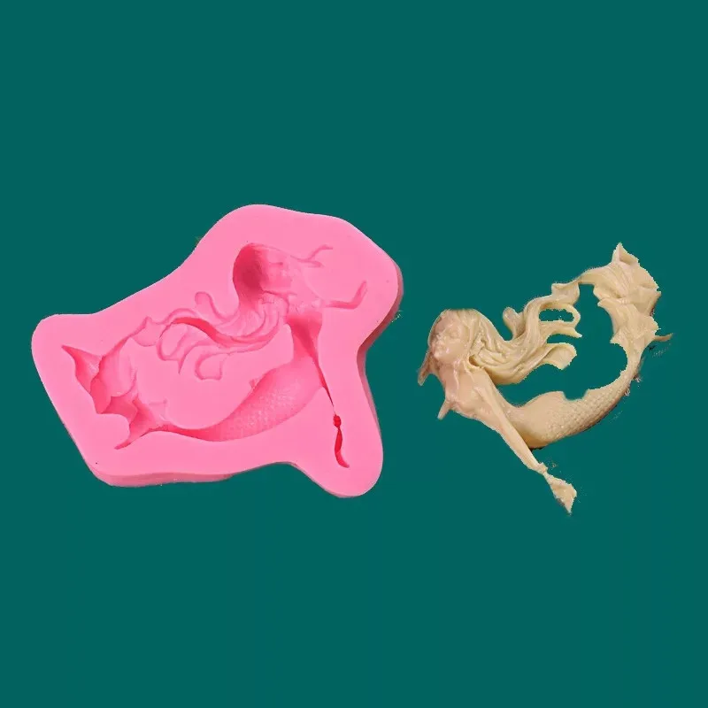 

1pcs Mermaid silicone resin mold Christmas decor jewelry pendant DIY handmade epoxy liquid mold relief decor crystal accessories