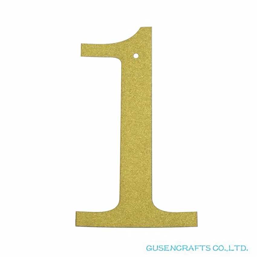 

1pcs/lot 13cm Personalized DIY Gold Glitter Paper Number "1" Banner Garlands Hanging Birthday Parties Festival Decorations
