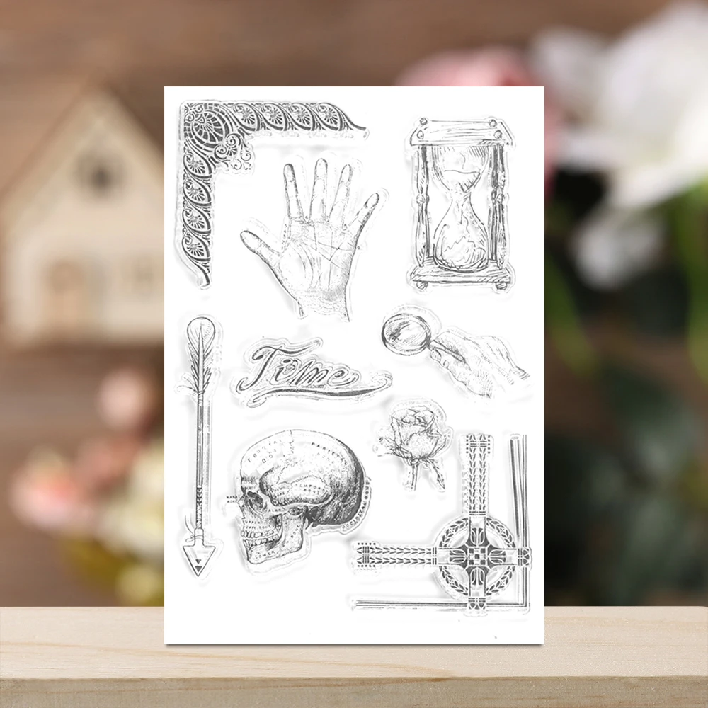 

Hourglass&Telescop Transparent Clear Silicone Stamp/Seal for DIY Scrapbooking/Photo Album/Cards Decorative Clear Stamps as Gifts