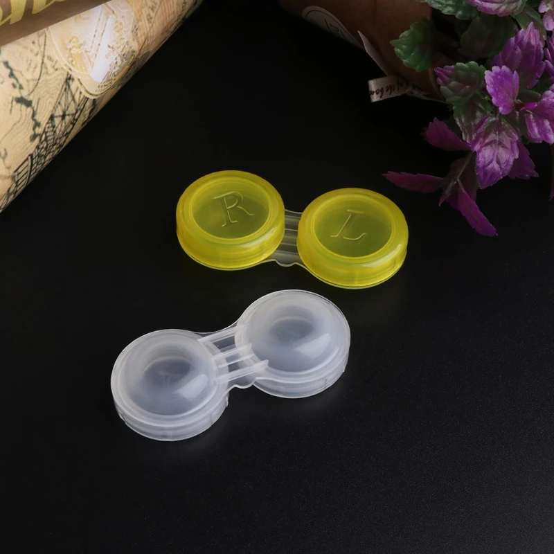 10Pcs contact lens L+R cases Storage Holder Soaking Container Travel Accessaries