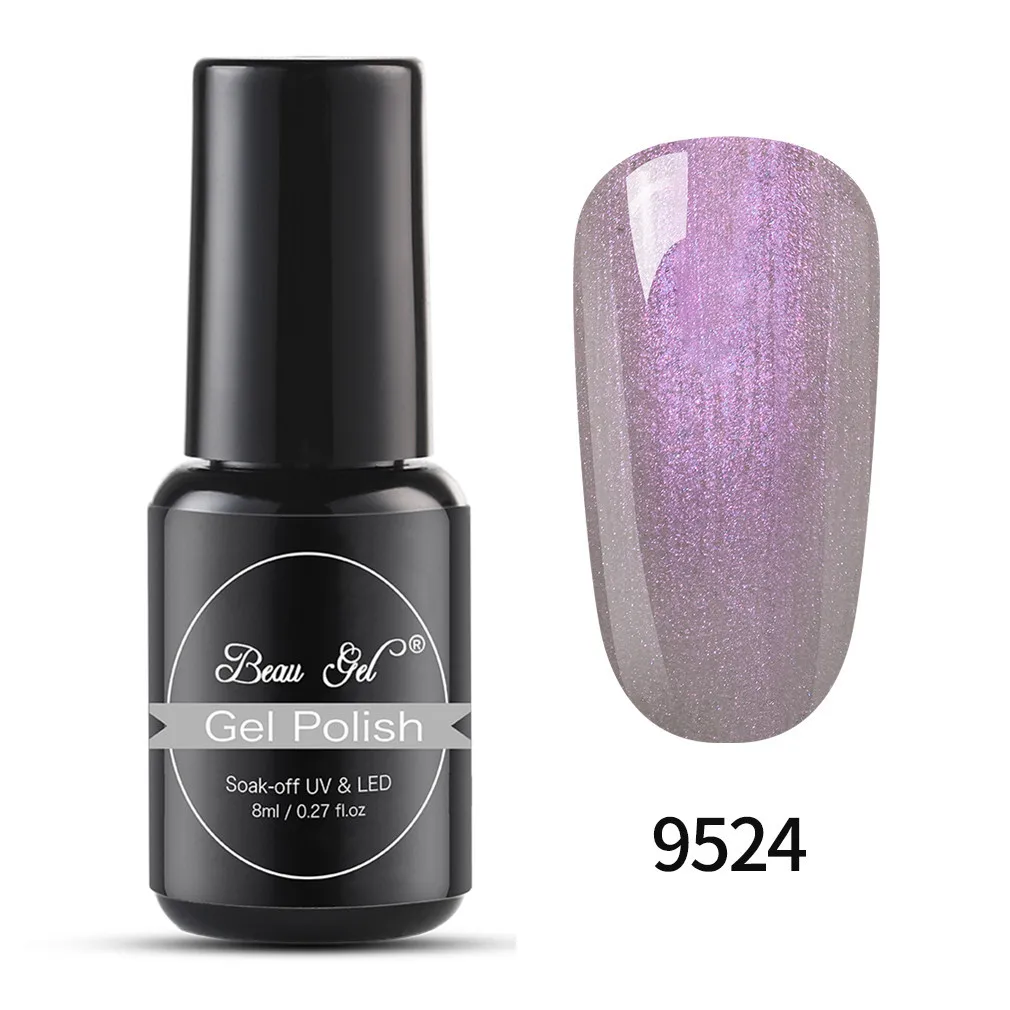 Beau Gel 8ml Shell Mermaid UV Gel Varnish Pearl Shell UV LED Gel Polish Semi Permanent Hybrid Varnish Soak Off Gel Nail Polish - Цвет: BKJ9524