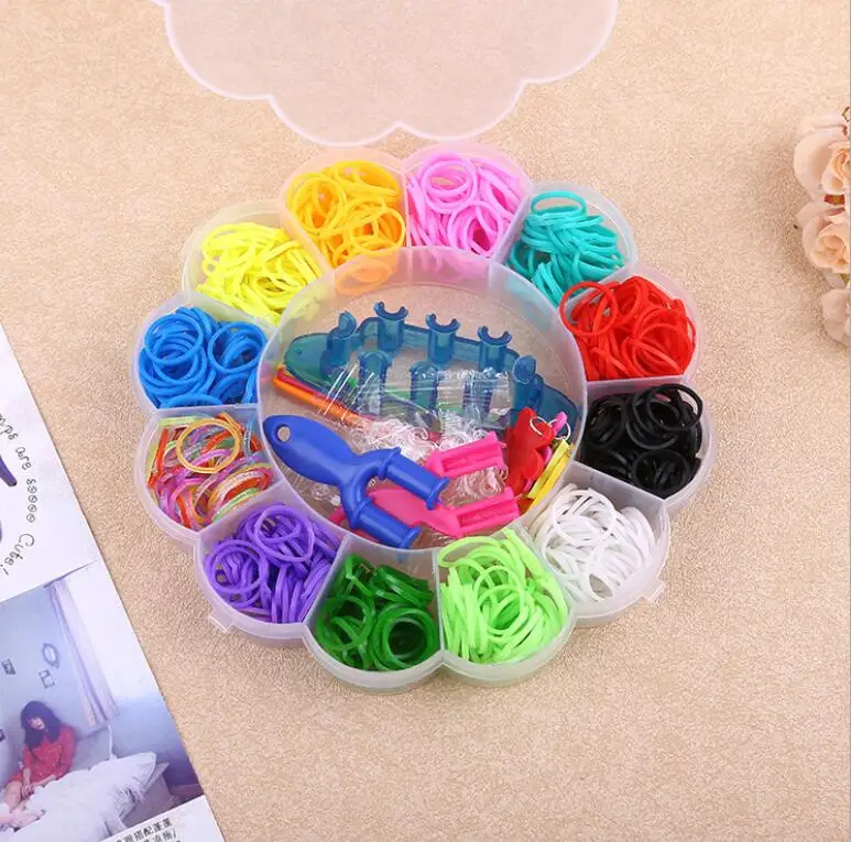 Animal Bear Boxed Rubber Elastic Loom Bands Barcelets Set Kids Girls Diy Gift Bracelets Rubber