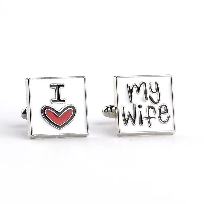 Модные мужские Запонки I Love My Wife Good Muffet Link Мужская рубашка Очаровательная запонка