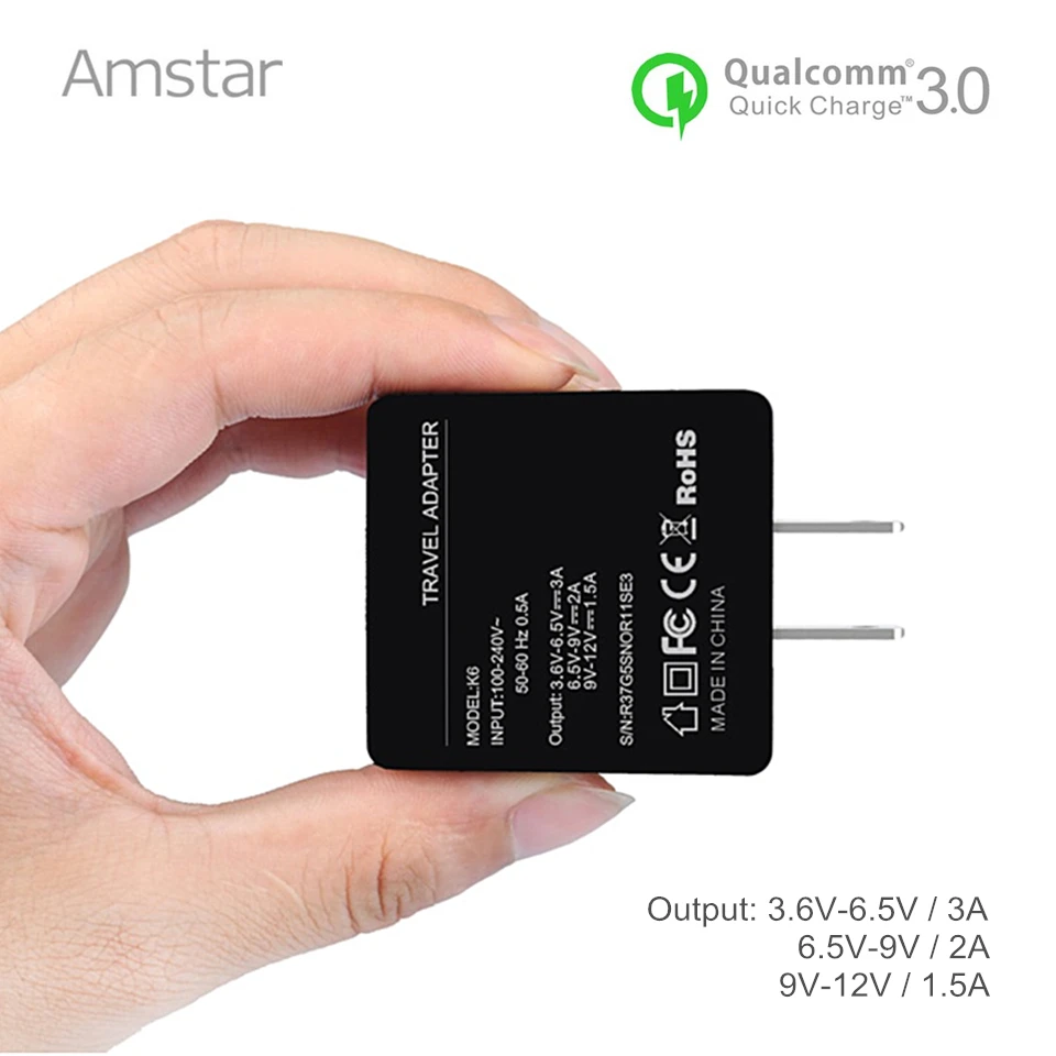 Amstar Быстрая зарядка 3 0 USB настенное зарядное устройство быстрый адаптер питания
