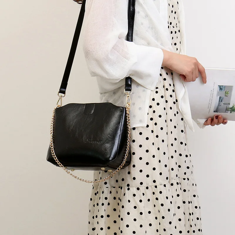 Модные женские сумки из натуральной кожи с цепочками, винтажная сумка на ремне из композитных материалов, сумки через плечо для женщин, сумки-мессенджеры