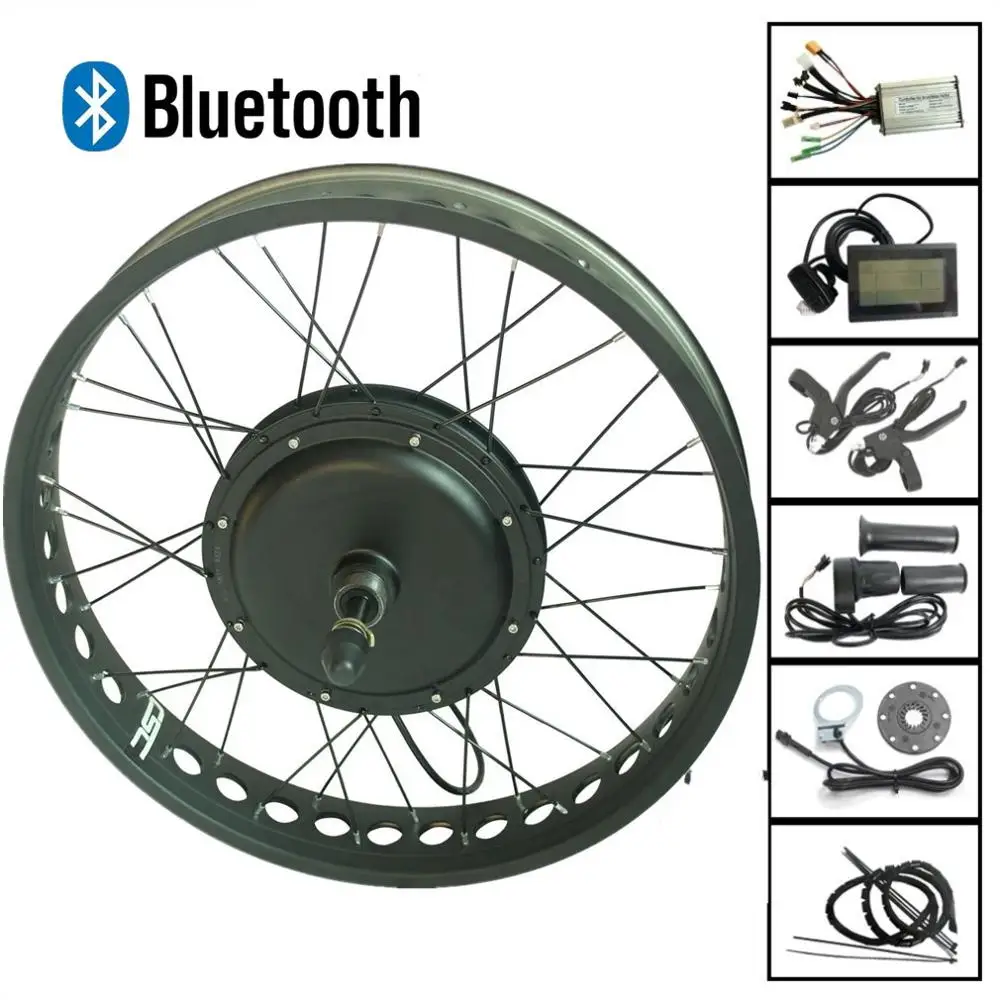 

48V Bluetooth Fat Ebike Conversion Kit with LCD3 Display CSC 500/750/1000/1500W Electric Snow Bike Conversion Kit for 4.0 Tyre