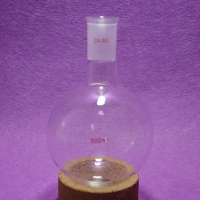 

500ml,24/40,1 Neck,Round Bottom Glass Flask,Single Neck,Boiling Bottle,Labware