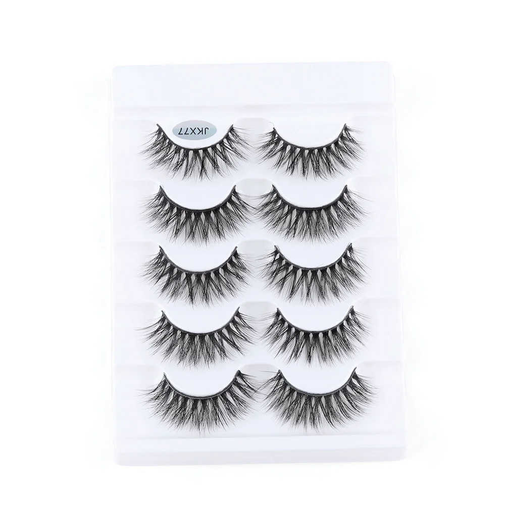 5 Pairs/Set 3D Faux Mink Hair False Eyelashes Fluffy Wispy Natural Long Lashes Handmade Eye Makeup Extension Tools - Цвет: 5