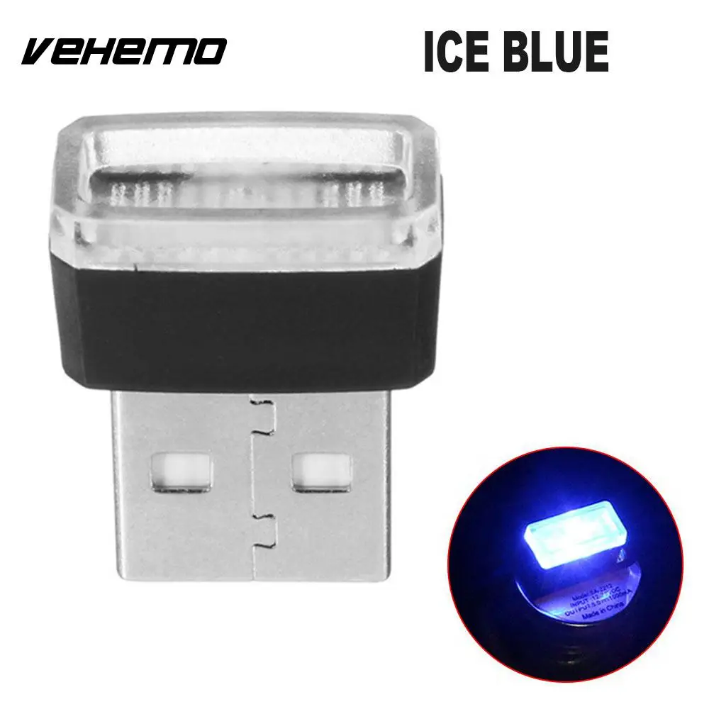 Vehemo Волшебные светодиодные фонарики атмосферный Свет Usb светодиодный свет автомобильное освещение беспроводной мини банк питания - Испускаемый цвет: ice blue