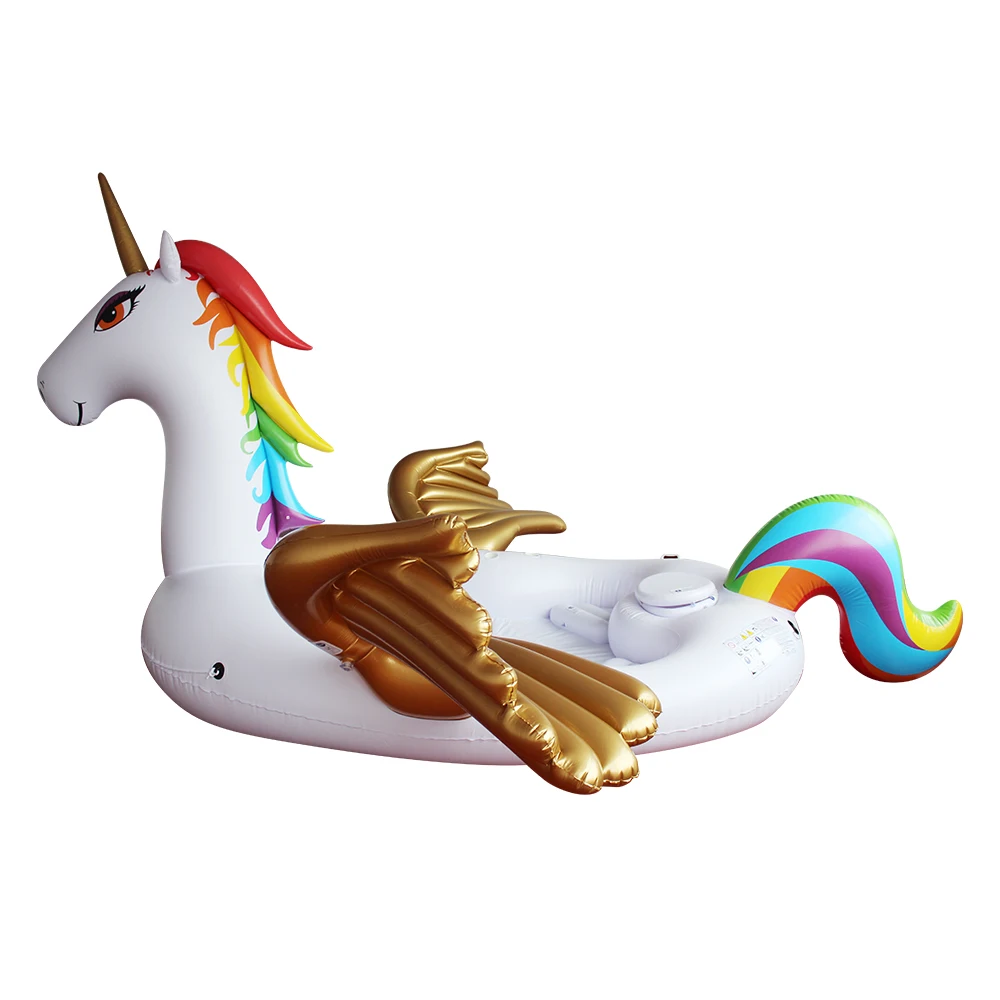 5M huge Inflatable Unicorn Flamingo Pool Float flamingo boat Swimming Float Lounge Raft Summer Pool for Party Island Water Toys