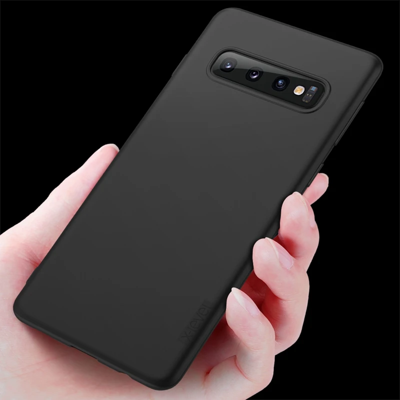 X-Level шелковистый ТПУ чехол для телефона samsung S10 S10E S9 S8 Plus S7 Edge Plus Note 8 9 Note 10 Plus Ультратонкий матовый мягкий чехол - Цвет: Черный