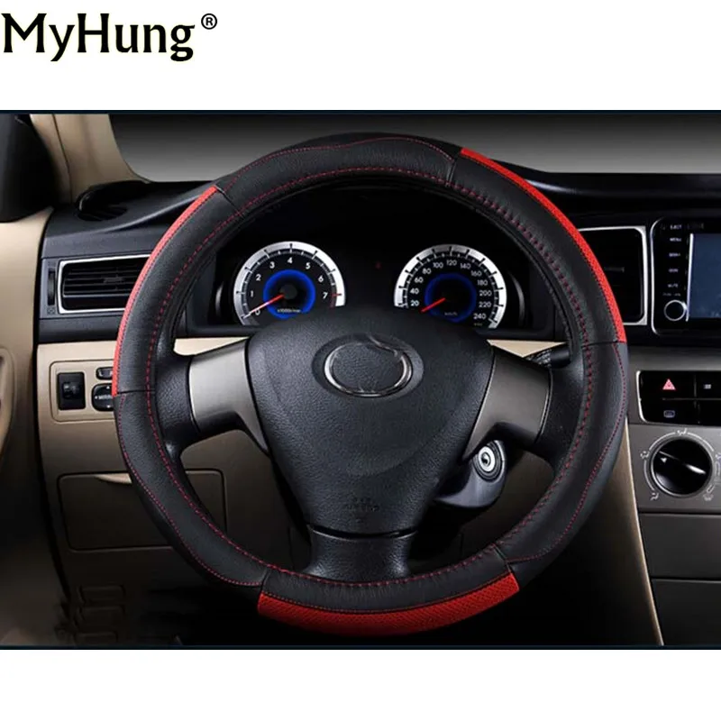 

Car Steering Wheel Cover PU Leather 38cm Diameter For Toyota RAV4 Corolla Reiz Camry Levin Vios Yaris Car Styling