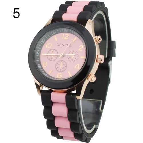 Популярные Женева силиконовой лентой желе гель Аналоговые Кварцевые спортивные часы Для женщин новинка 2015 дизайн NO181 5V9A C2K5W