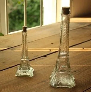 

New Arrival 2017 New 2017 Zakka Eiffel Tower Glass Bottles Glass Vase 16 Cm Height Vase Home Decoration