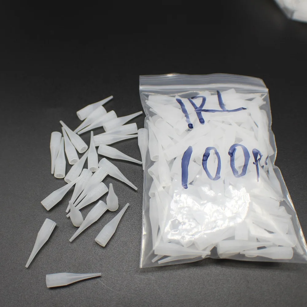 Permanent Makeup Needle Tip Tattoo Nozzle Needle Caps 200Pcs 1RL for Permanent Makeup Eyebrow Lip Tattoo Machine Gun tattoo microblading needles disposable tattoo tips