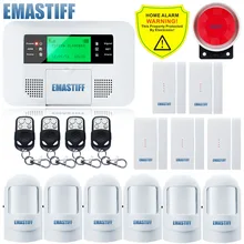Free Shipping!Quad-band G4B GSM PSTN SIM Home security Alarm system Menu screen LCD Keyboard alarm English/Russian/Spanish Voice