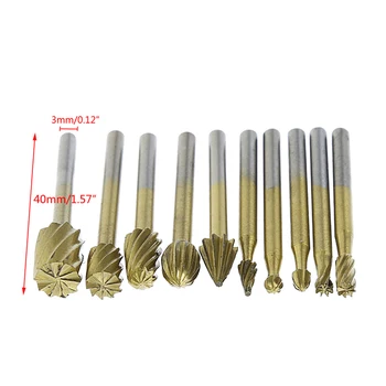 

10Pcs 3mm Engraving Cutter Woodworking Tools Grinding Electric Rotary File Head