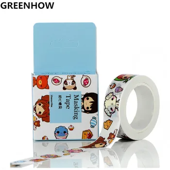 

GREENHOW high quality washi paper tape/Beautiful Plait girl And Scarf girl masking japan washi tape 3042
