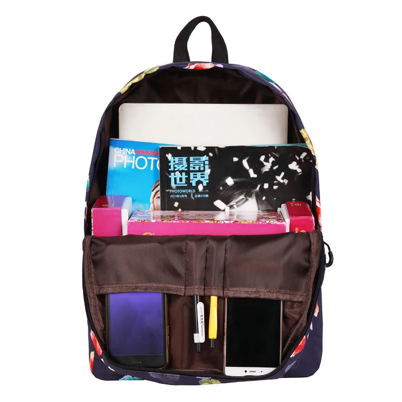 WINNER Fashion Women Backpack Flower Printing Female School Rucksack Water Resistant Girls Daily College Laptop Bagpack (7)