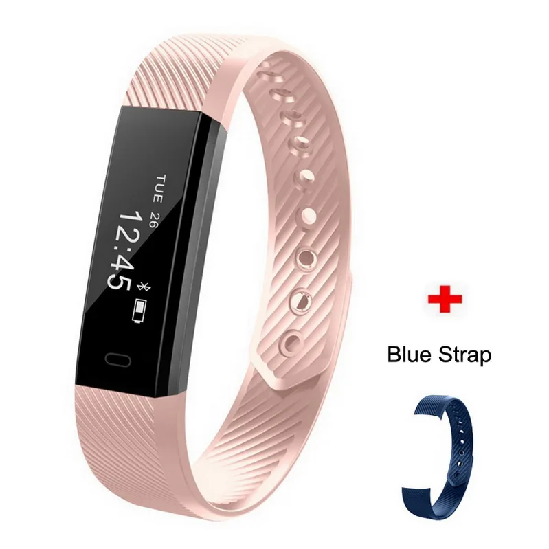 Фитнес-трекер умный Браслет ID115 Veryfit APP Bluetooth Band монитор активности будильник спортивный браслет для iOS Android - Цвет: ID115 Pink W Blue