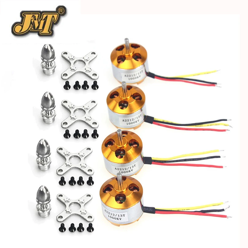 

JMT 4 Pcs A2212 1000KV Brushless Outrunner Motor Mount with 12 Pairs 3.5MM Banana Plug ( Male and Female) for Quad UFO