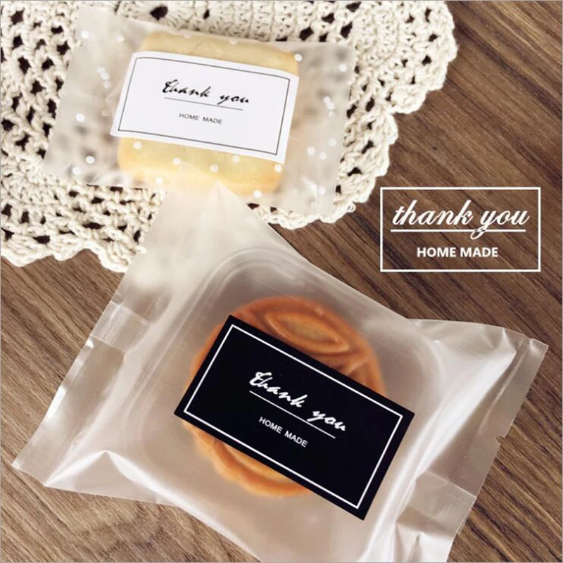

Thank You Tag Black White Home Made Sealing Sticker Biscuit Baking Seal Decoration Children Stationery Gift Seal Sticker 90pcs