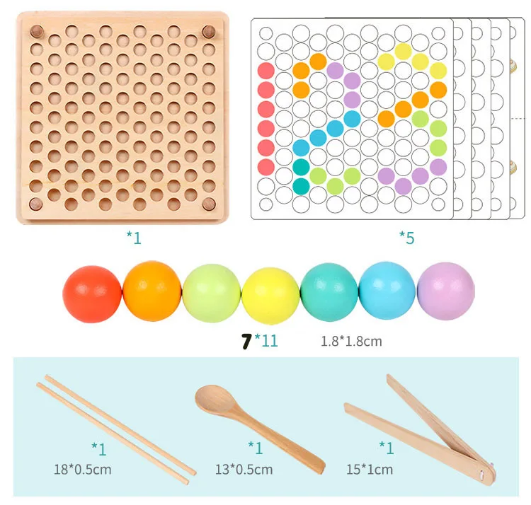 Детские деревянные игрушки Монтессори руки обучения мозгу клип бусины доска-головоломка математическая игра дети ребенок раннего обучения игрушки