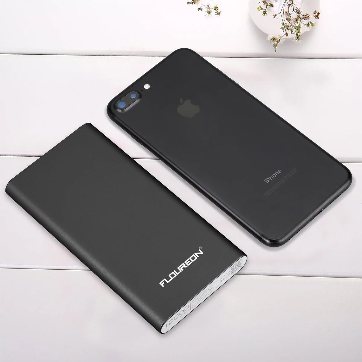 Floureon 12000 мАч power Bank с 3а быстрой зарядкой Портативный банк питания с Lightning type C вход для iphone 8 Plus iPad samsung