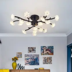 Nordic Творческий Филиал СВЕТОДИОДНЫЕ лампы простой стеклянный цветок G9 освещения гостиная декор дома потолочный светильник