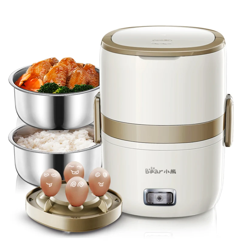 

Bear DFH-A15D1 Electric Lunch Box Double Layer Heating Cooking Plug In Insulation Hot Meal Mini Rice Cooker