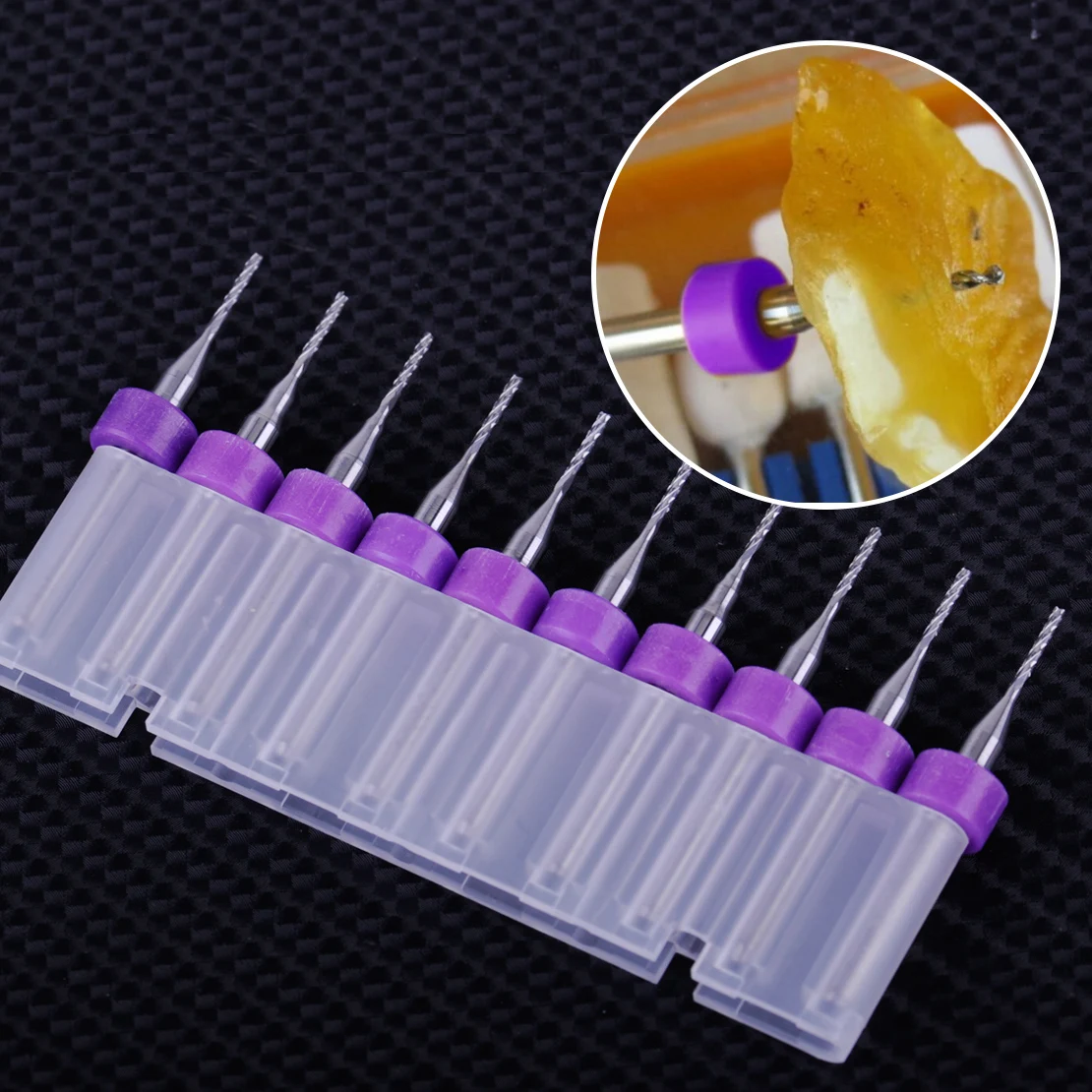 

LETAOSK New 10pcs 1.0mm Tungsten Steel Mill Engraving Bit Router PCB CNC Rotary Cutting Tool