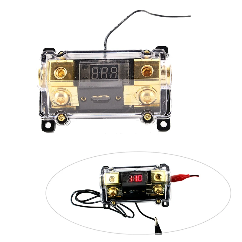 

New 100A 2 Way 2-Way Car Audio Medium Power Fuse Holder Stereo Grounding Cable Distribution Block With LCD Display
