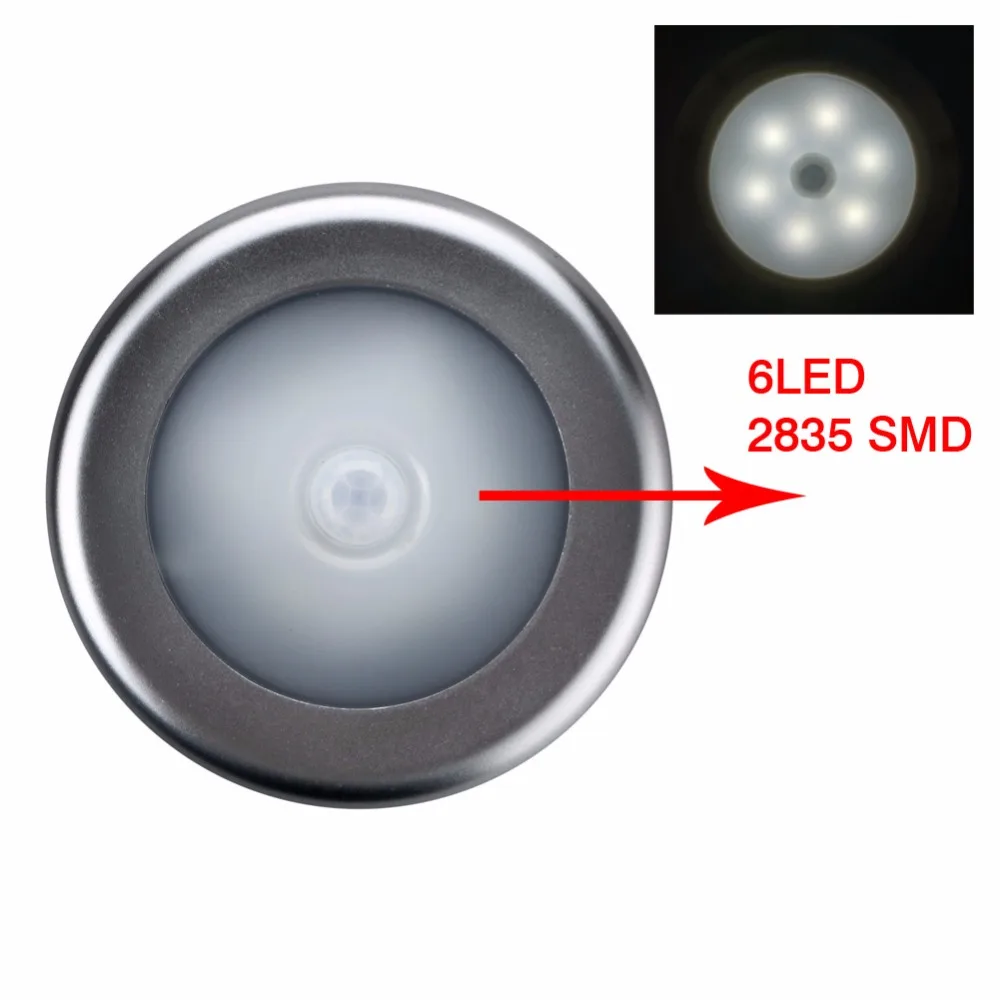 1pc Wholesale Dropshipping MOONBIFFY 6LED PIR Body Motion Sensor Activated Wall Light Night Light Induction Lamp Closet