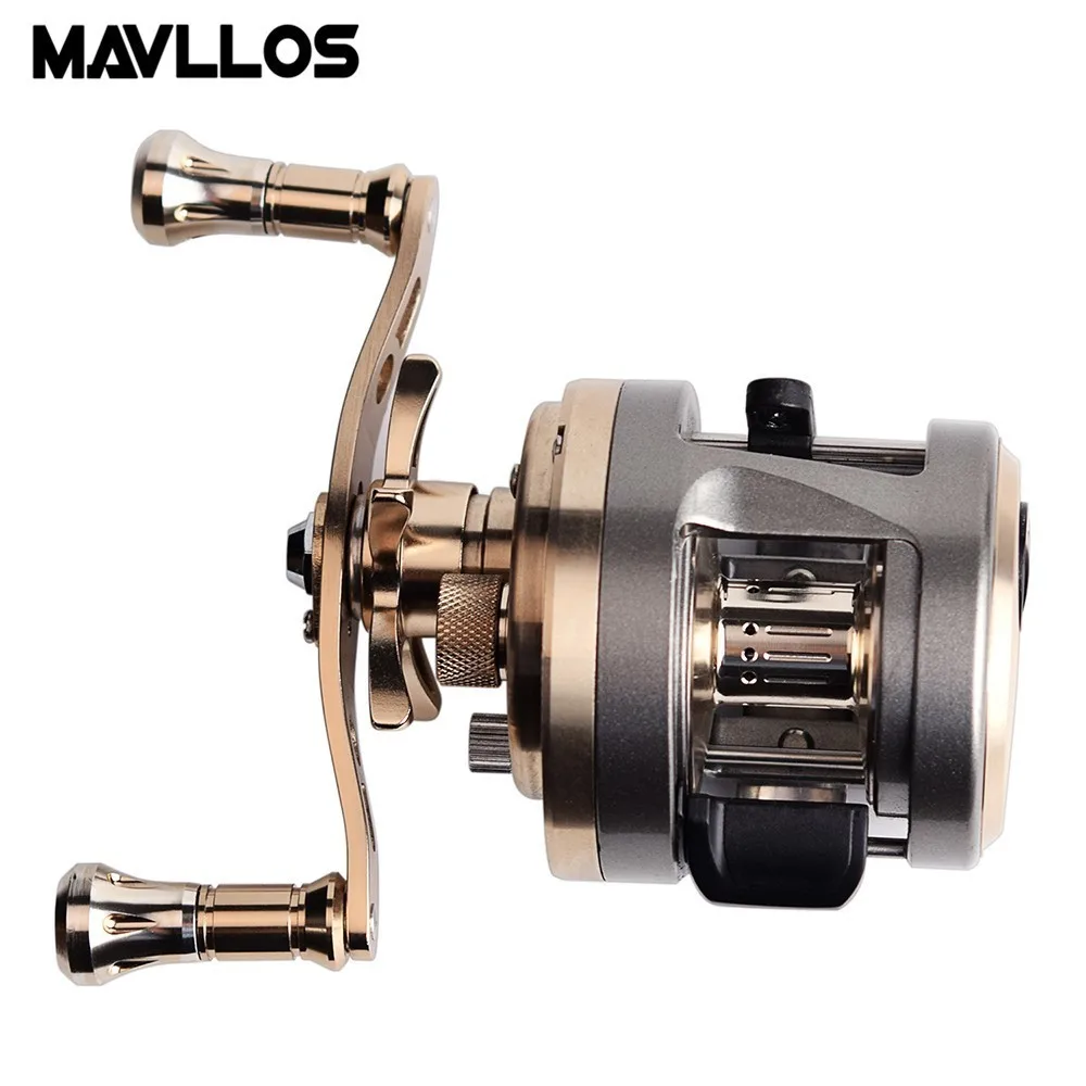 Mavllos Metal Round Baitcasting Reel Left Right Hand High Ratio 7.0:1 /  6.0:1 Saltwater Bait Cast Drum Fishing Reel Lure Fishing