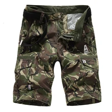 Мужские камуфляжные шорты летние мужские повседневные шорты новые многокарманные повседневные свободные до колен мужские шорты Карго с принтом на молнии