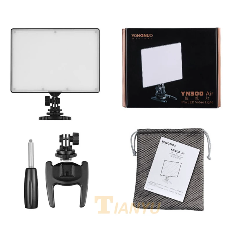 

YONGNUO YN300 Air LED Video Light YN300air LED Panel photo light 3200K-5500K Bicolor for Canon Nikon Sony Pentax DSLR Camera