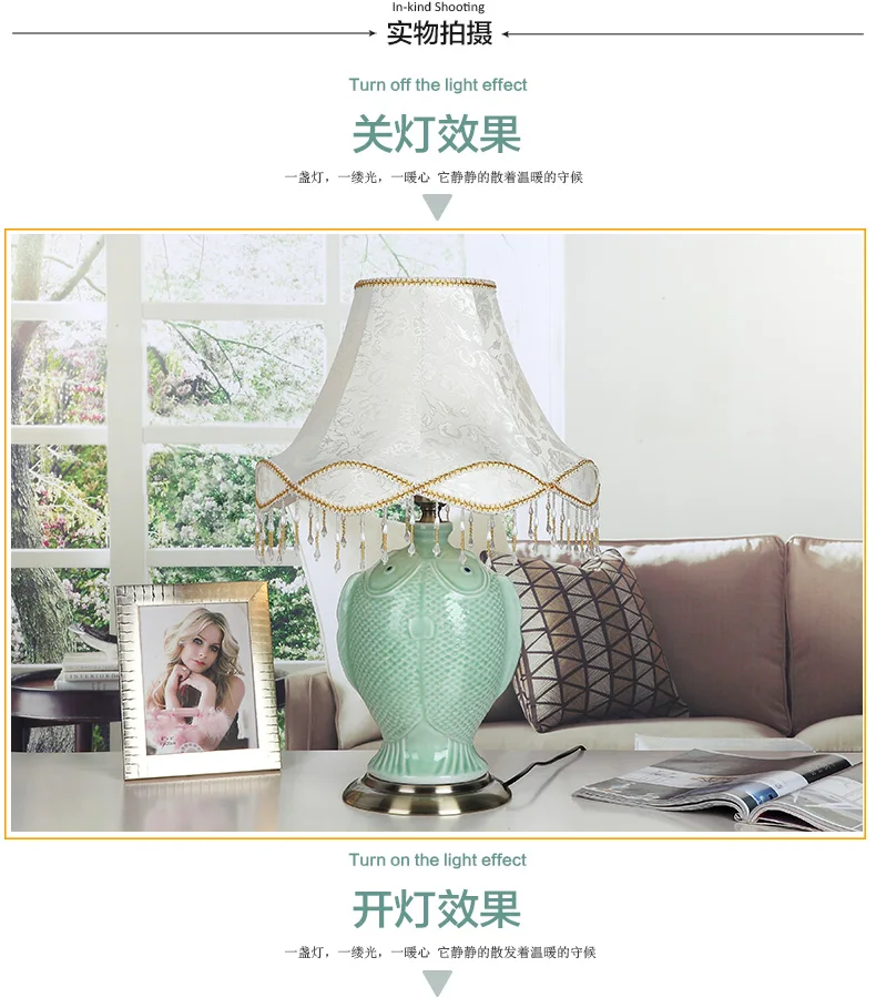 China Antique Living Room Vintage Table Lamp Porcelain Ceramic Table Lamp wedding decoration colorful table lamp (3)