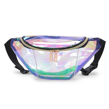 

2018 Holographic Fanny Pack Women Laser Bum Bag Travel Beach Shiny Waist Bags Fashion Hologram Transparent Waist Packs