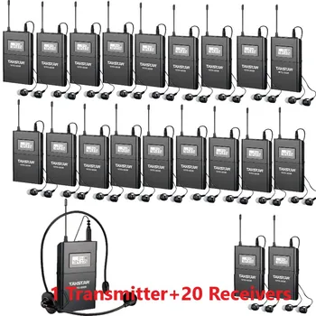 

Takstar WTG-500/WTG500 UHF Wireless Tour Guide System 6 selectable channels 100m operating range 1 Transmitter+20 Receivers