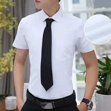 Повседневная Летняя мужская офисная рубашка большого размера белая приталенная мужская деловая рубашка хлопок короткий рукав более размер 5xl 6xl блузка Одежда
