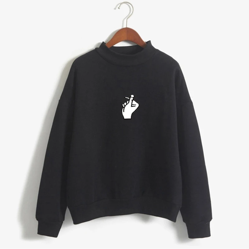 Fashion Women Hoodies Sweatshirt 2018 Autumn Winter Thicken Harajuku Kawaii Gesture Print Long Sleeve Pullovers M-2XL (12)