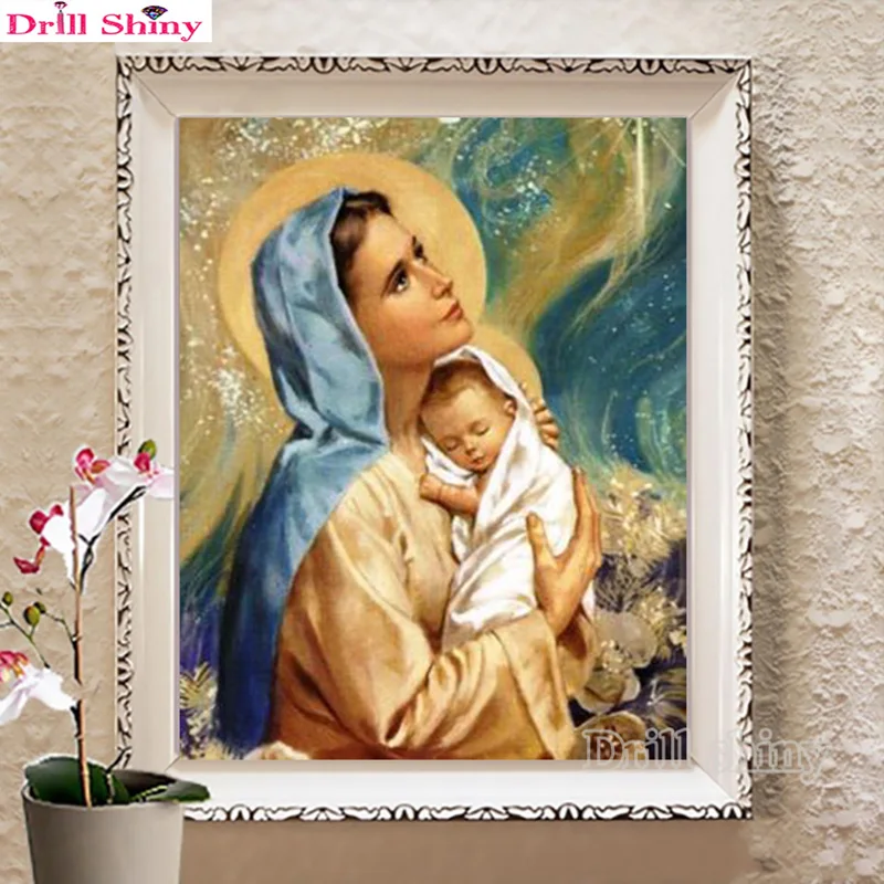 

Full Square/Round Drill 5D DIY Diamond Painting "virgin and child"3D Embroidery Cross Stitch Mosaic Rhinestone Religious ICONS