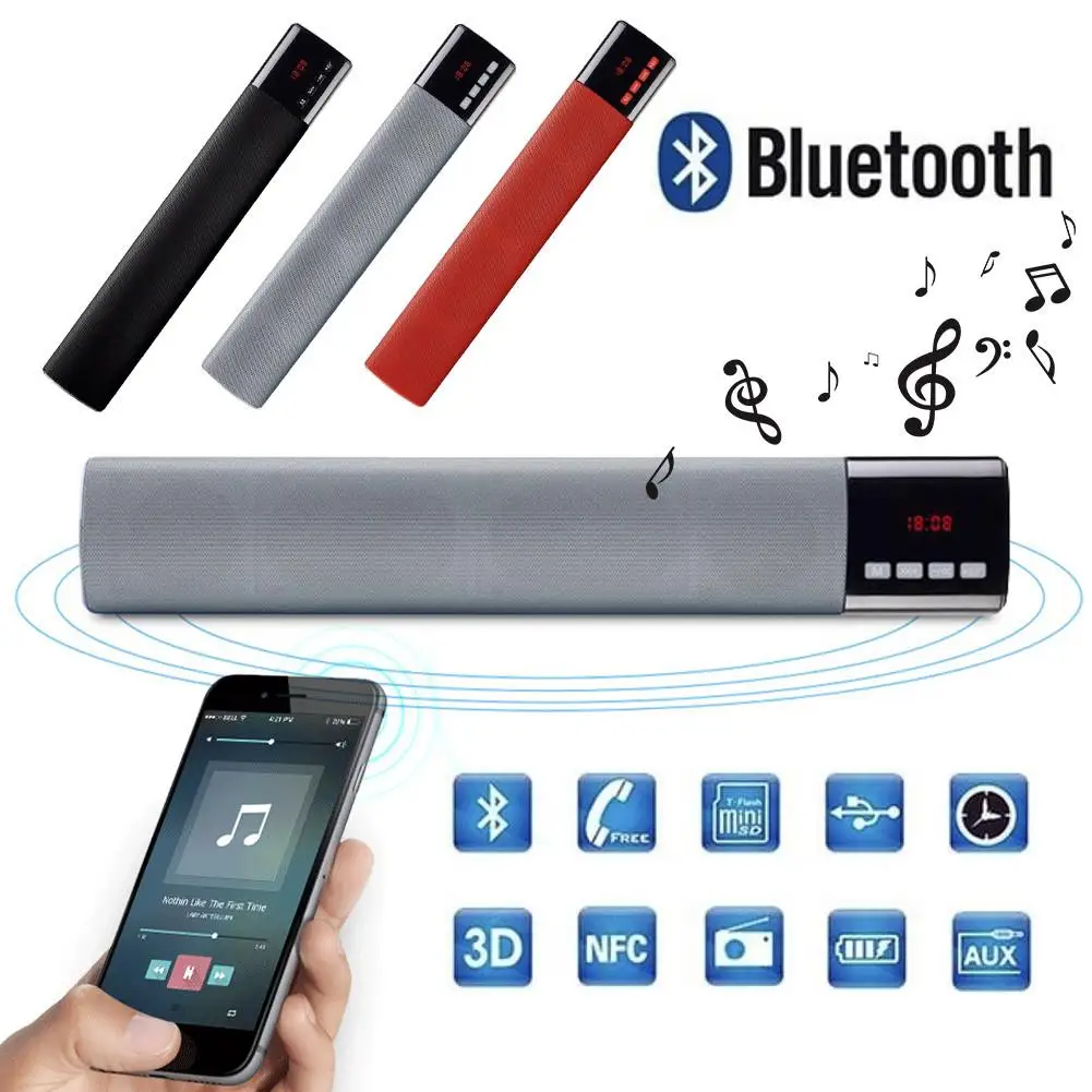 

HIFI Portable Mini Bluetooth Speaker Sound Bar Home Wireless Stereo Loudspeaker Portable Handsfree TF FM for Smartphone 10W