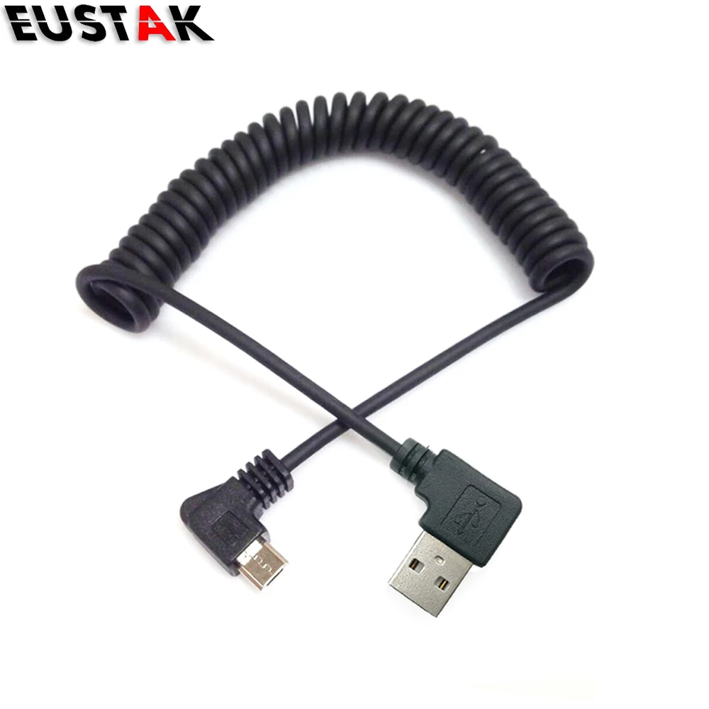 Eustak micro usb male 90 градусов под углом к левый угловой пружинный выдвижной